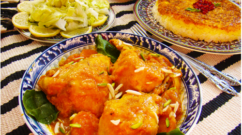 آموزش رایگان خورشت مرغ پرتقالی