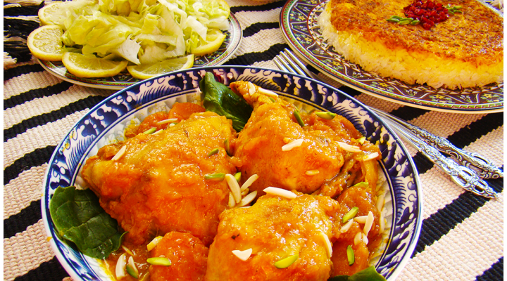 آموزش رایگان خورشت مرغ پرتقالی